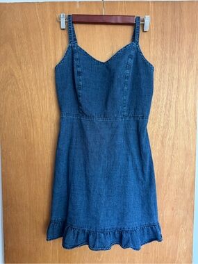 Old Navy Dark Blue Denim Dress with Ruffle Hem